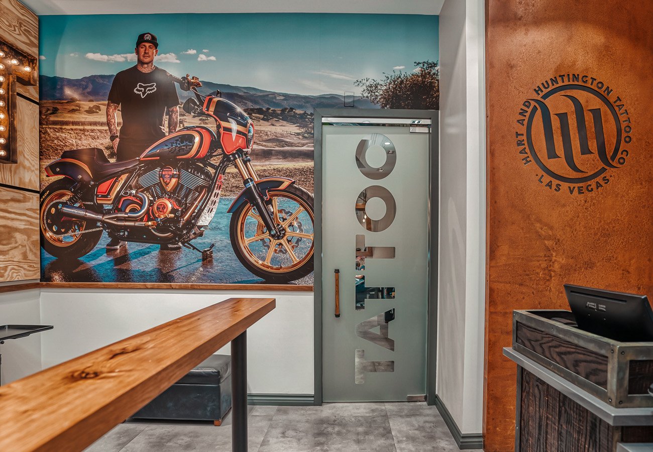 View of the entrance to our private tattoo station at H&amp;H Las Vegas
